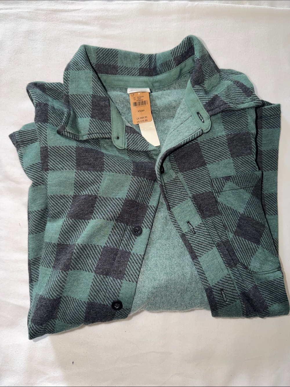 PINK Victoria's Secret Green and Black Plaid Long-Sleeve Button-Up Shirt BNWT